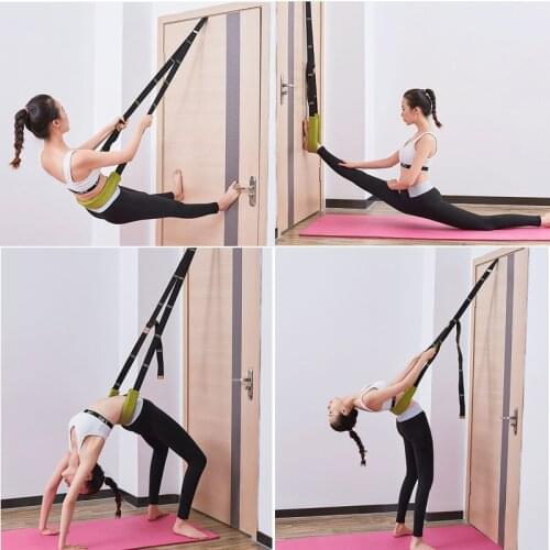 Door Flexibility Stretching Leg Stretcher Strap Cheer Dance Gymnastics Trainer Comfort Lower Waist Trainer Yoga Stretch Belt