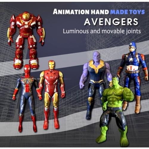 Disney Marvel Toys 31.5cm Avengers Infinity War Spiderman Captain America Iron Man Thanos Hulk Action Figure Dolls With Gift Box