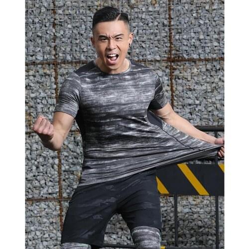 Summer Couple Models Quick-drying T-shirt Fan Color Short Sleeve Mesh Ventilation Fashion Round Neck Elastic Body Shaping Simple