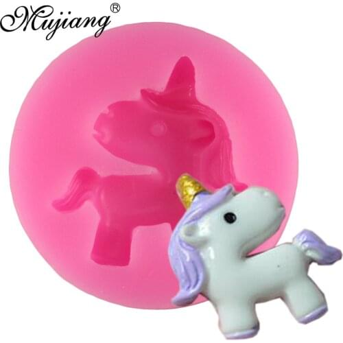 Mujiang 3D Mini Unicorn Silicone Mold Baby Birthday Cake Decorating Tools Unicornio Fondant Chocolate Candy Gumpaste Molds
