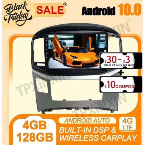 Android 10.0 Carplay 4G+128G PX6 For Hyundai H1 2016-2019 Multimedia Player Auto Radio Tape Recorder GPS Navigation Head Unit