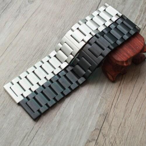 ALLBAI 316 stainless steel mens strap, double push folding buckle, suitable for mens 20MM 22MM 24MM stainless steel strap