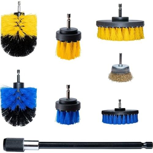 Drill Brush Attachment Multipurpose Drill Brushes Set for Cleaning of Bathroom, Kitchen Grout, Pool, Flooring
