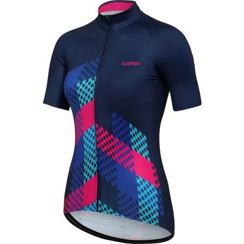 CUSROO 2021 New WomenS Short-Sleeve Cycling Jersey Custom Made Girl Summer Bike Clothing Lady Sports Cycling Clothing MTB WEAR
