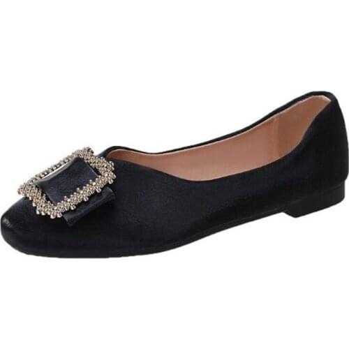 New womens single shoes fashion shallow mouth light and comfortable low heel one-step casual shoes women lady shoes women