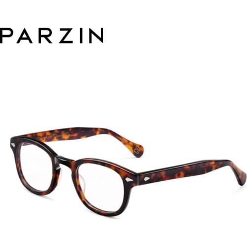 PARZIN New Acetate Optical Glasses Frame Men Handmade Myopia Eyeglasses For Women Prescription Eyewear 5012