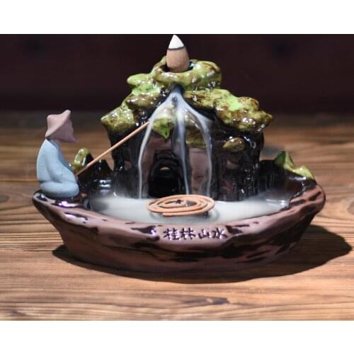 Waterfall Backflow Incense Burner Holder Gothic Decor Backflow Incense Burner Candle Holder Incent Burner Home Decor