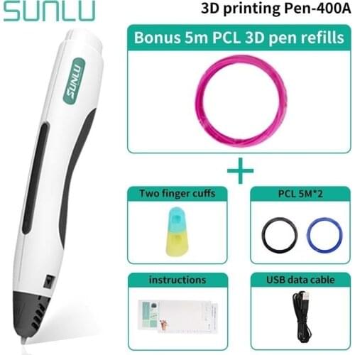 SUNLU 3D Printing Pen Support 1.75mm Low Temperature PCL Filament Children Safe Scribble As Birthday Gift For Kids & Adults