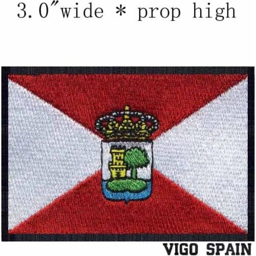 Vigo, Spain Flag 3"wide embroidery patch for 2016 patch/for clothes/2016 color rush jerseys