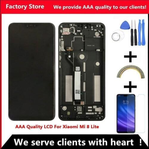 2280*1080 AAA Quality LCD For Xiaomi Mi 8 Lite LCD With Frame Display Screen For Xiaomi Mi8 Lite Youth 8X LCD Screen Display
