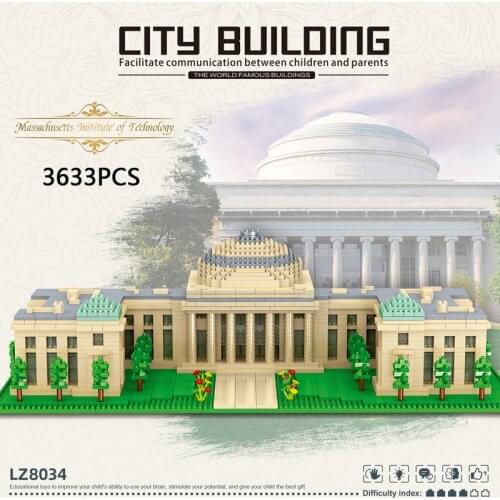 USA International famous school architecture nanobrick Massachusetts Institute of Technology micro diamond block build brick toy