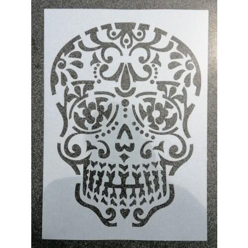 1pc Size A4 Skull DIY Layering Stencils Wall Painting Scrapbook Coloring Embossing Album Decorative Template