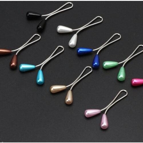 100pcs Headscarf Shawl Scarf Lady Muslim Scarf Hijab Clips Pearl Scarf Brooch Pin Mixed Colors