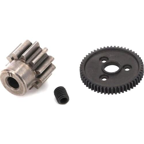 2 Set RC Car Part: 1 Pcs Hardened Steel Metal Spur Gear 54T & 1 Set Metal Motor Gear Pinion Gear 32P 11T 3.175mm 6747