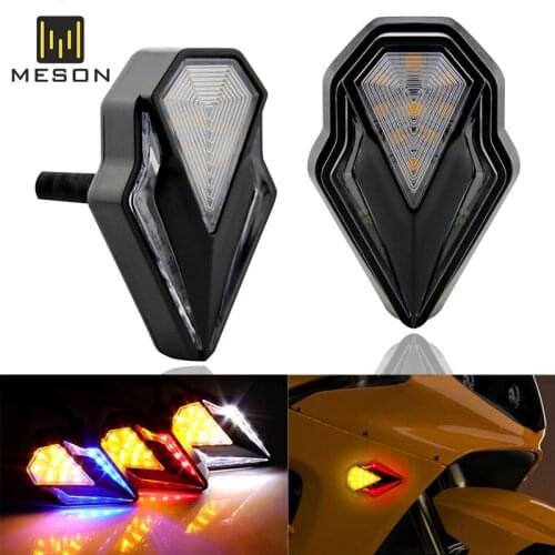 2Pcs Motorcycle LED Turn Signal Indicators Amber Blinker Left Right Daytime Running Light Universal Signal Lamp Moto LED