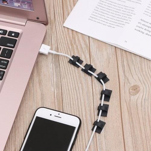 20Pcs Self Adhesive Wire Tie Clip Fixer Clamp Cord Management Buckle Line Holder Car House Cable Winder Clip Organizer Clamp