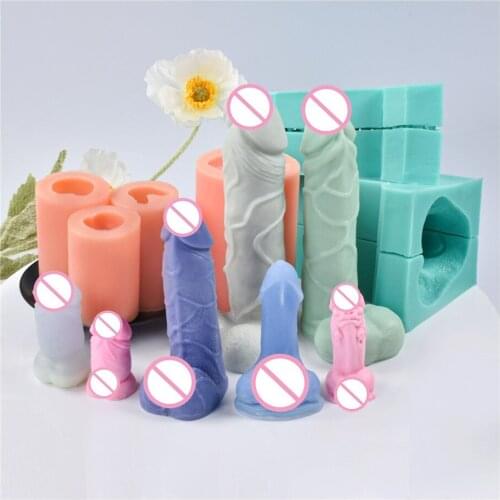 3d Sexy Tool Penis Silicone Body Mold Different Size Joke Gifts Baking Sugar Chocolate Cake Making Resin Torso People Organ