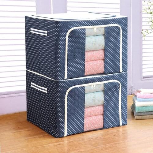 3D Storage Box Household Oxford Cloth Portable Toys Storage Case Foldable Steel Frame Clothes Container Large Wardrobe Organize
