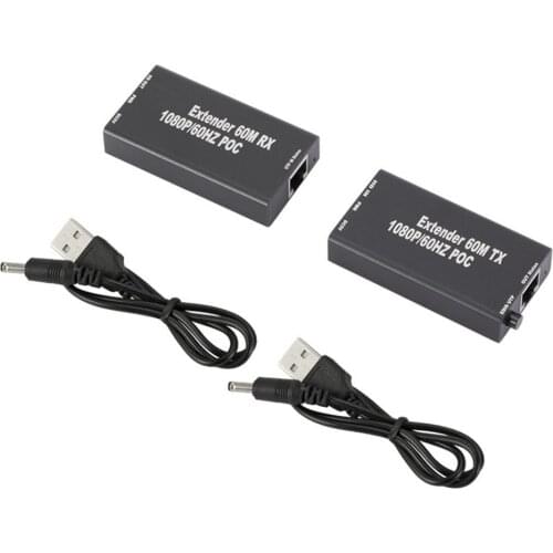 60m Hdmi-compatible Cable Extender Transmitter And Receiver Over Signle Rj45 Cat5e Cat6 Ethernet Sender & Receiver