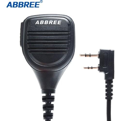 Abbree AR-760 PTT Remote Rainproof Speaker Mic Microphone for Two Way Radio Kenwood TYT Baofeng UV-5R UV-82 888S Walkie Talkie