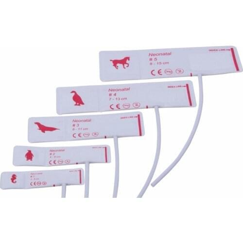 Free shipping 5size 150pcs Veterinary blood pressure cuff disposable blood pressure cuff single tube non woven neonatal