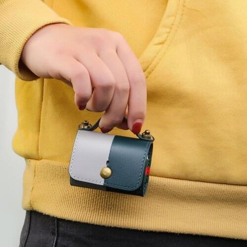 Earphone case for airpods pro protective shell leather color matching wireless bluetooth headset case portable storage bag