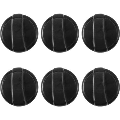 6 PCS Kitchen Black Plastic Gas Stove Cooker Control Knobs