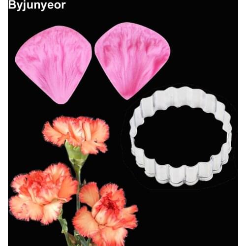 Carnations Flower Petal Flower Veiners Silicone Molds Fondant Gumpaste Clay Cake Decorating Tools,Sugarcraft Cutters CS226