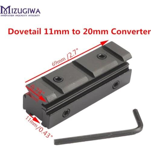 Tactical Scope Mount 11mm Dovetail 20mm Weaver Rail Converter Adapter with Allen Key Airgun Rifle Pistol Sight Hunting Caze
