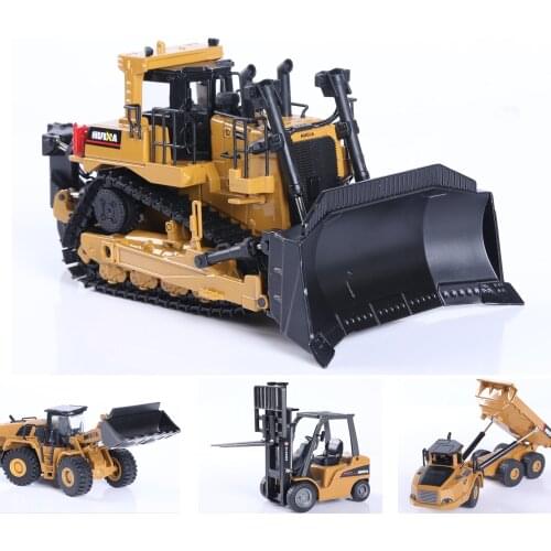 HUINA 1:50 Diecast Model Alloy simulation vehicle Car Die-Cast Dump Truck Bulldozer Wheel Loader Excavator kids toy collectables