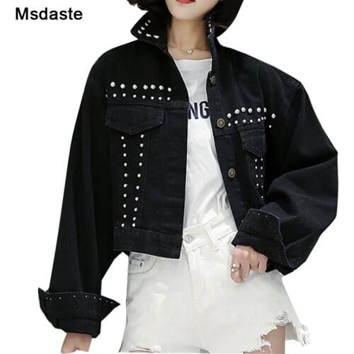 MsDaste Women's Black Bomber Jackets
