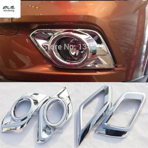 2pcs/Lot ABS Chrome Car Stickers the Front Fog Lamp Box Plated Decoration Cover for 2014-2018 Nissan x-trail T32