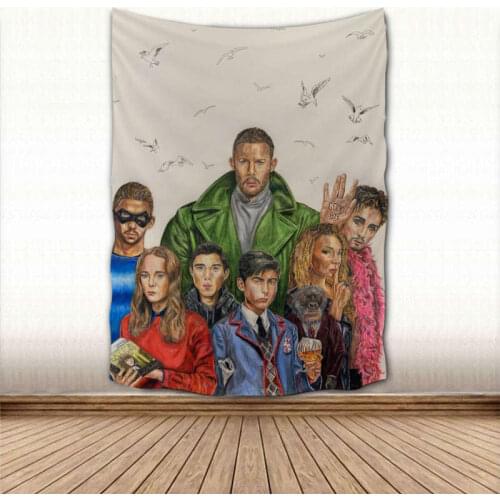 Custom Umbrella Academy Wall Hanging Tapestry Sheets Home Decorative Tapestries Beach Towel Yoga Mat Blanket Table Cloth 0406