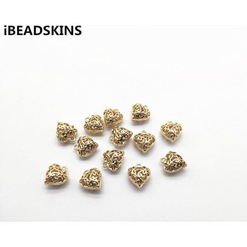 New arrival! 13x11mm 100pcs Copper Heart shape Charm for Necklace jewelry DIY making /Earrings parts,hand Made Jewelry DIY