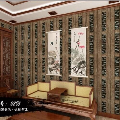Beibehang Retro wallpaper waterproof 3d wallpaper stone vinyl wallpaper wooden roller papel de parede wallpaper for walls 3 d