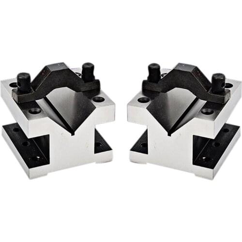 V-Block Ground Pair With Clamp Set Precision Matched Pair Precise 35X35x30mm 90°Machinist Multi-Use Gauge Gage Tool