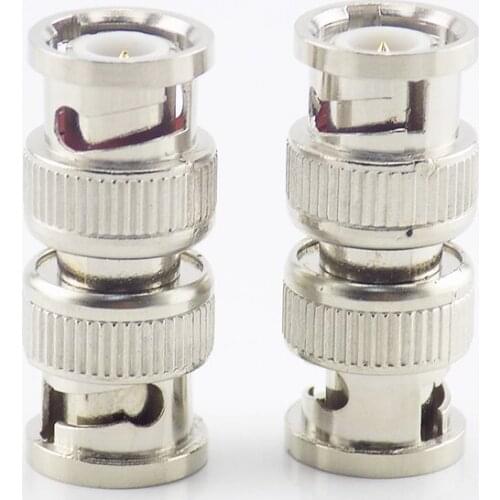 2Pcs BNC Connector Adapter RF Convertor Male To Bnc Male Coupler Video Surveillance Systemfor RG59 CCTV Camera Security A7