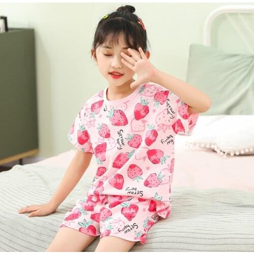 Girls Clothes Children Pajamas Kids Boys Clothes Set Sleepwear Toddler Homewear Cartoon Summer Pyjamas Short Sleeve Cotton Suit