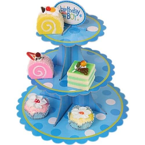 Cupcake Stands Three Layers Shelf Folding Rack Paper Cake Showing Stand Party Cup Cake Shelf Multicolor Gathering Tools 1pcs