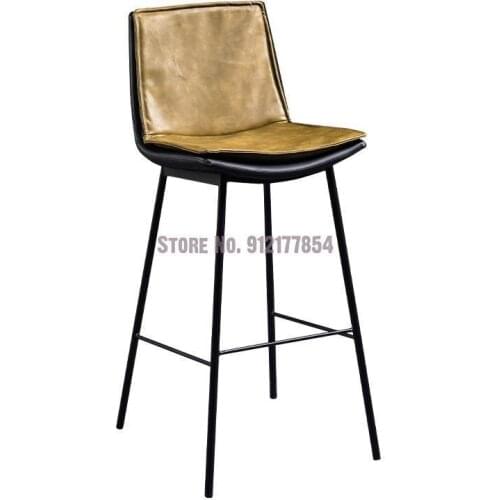 Nordic Backrest Bar Chair Creative Home Modern Minimalist Bar Chair Front Desk Casual Cafe Light Luxury High Chair