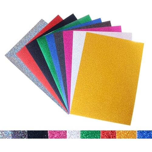 SUNICE 21Lots 21cm x 30cm Glitter Heat Transfer Film For Clothing Iron-on Printing Films Plotter Cut DIY T-shirt Heat Press