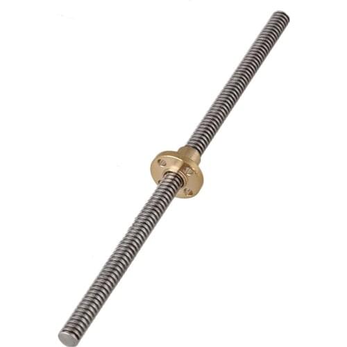 Stainless Steel L200mm D8mm 2mm Lead Screw Rod with Nut Z Axis for 3D Printing General Machine Tool