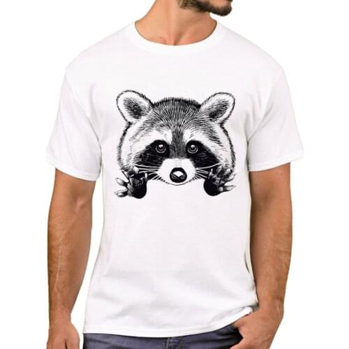 TEEHUB Hot Sales Funny Little Raccoon Buddy Men T-Shirt Hipster Trash Panda Printed T Shirts Short Sleeve Tshirts Cool Tee