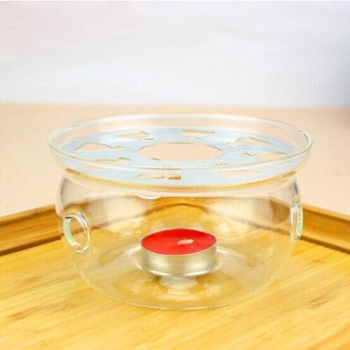 1PC Heat-resistant glass circular heating base transparent warmer tea Kung Fu tea accessories insulation J1027