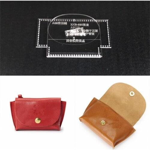 Acrylic Stencil Leather Template Home Leathercraft Sewing Pattern Tools Accessory Earphone line bag Mini coin bag 12x5x4cm