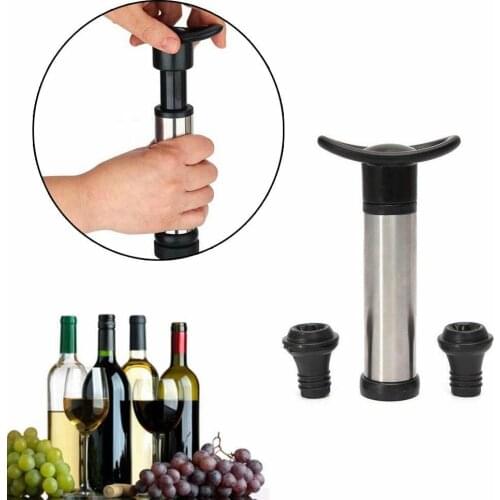 Vacuum Pumping Wine Anti-gassing Anti-corrosion Reusable Stainless Steel Suction Pump Silicone Wine Stopper Wine Vacuum Tool