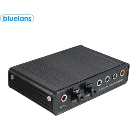 Computer External Sound Card 6 Channel USB 2.0 External 5.1 Optical S/PDIF Audio Adapter For Gaming Live Singing K