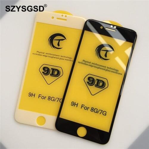 SZYSGSD 20pcs/lot 5D Tempered Glass For iPhone 11 8 Glass Screen Protector For iPhone X XR XS Cover Film Glass 9D Curved Edge