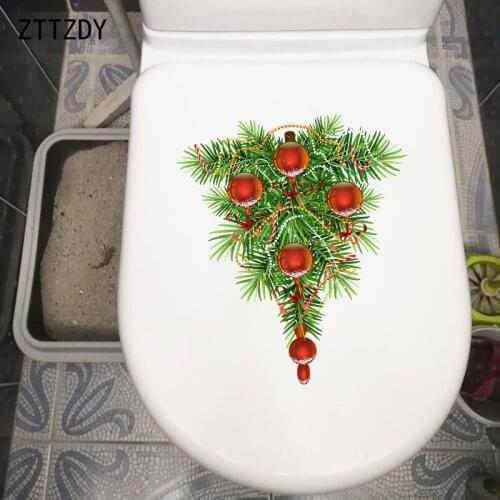 ZTTZDY 21.1×24.6CM Christmas Pine Branch Tree Home Kids Room Wall Stickers Bathroom Toilet Decor T6-0016