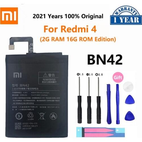 100% Original Xiao Mi High Quality Replacement Phone Battery BN42 For Xiaomi Redmi Hongmi 4 Redmi4 Batteries 4000mAh
